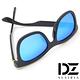 DZ 金眉圈邊T線腳 抗UV 偏光 太陽眼鏡墨鏡(冰藍膜) product thumbnail 5