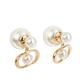DIOR 新款Dior Tribales金色飾面金屬白色樹脂珍珠穿式耳環 product thumbnail 3