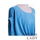 連肩袖鬆緊收腰寬鬆連身裙  (藍色)-O.S.A LADY product thumbnail 3
