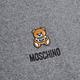 MOSCHINO 義大利製美麗諾羊毛小熊TOY圖騰字母LOGO刺繡圍巾(灰色) product thumbnail 5