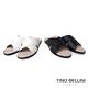 Tino Bellini 時尚簡約交叉造型牛皮平底涼拖鞋-黑 product thumbnail 6