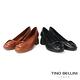 【TINO BELLINI 貝里尼】巴西進口梯形扣圓頭粗跟鞋FWDT020-9(焦糖) product thumbnail 5