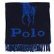 RALPH LAUREN POLO 經典大馬LOGO雙色羊毛大款圍巾披肩(190X50cm)-海軍藍/亮藍 product thumbnail 2