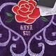 ANNA SUI 優美玫瑰刺繡亮片愛心圖騰機能方巾袋(紫) product thumbnail 2