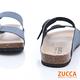 ZUCCA-雙帶輕量皮革休閒拖鞋-藍-z6624be product thumbnail 4