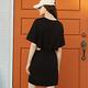 OUWEY歐薇 腰間縷空假兩件式洋裝(黑色；S-M)3242177016 product thumbnail 6