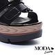 涼鞋 MODA Luxury 夏日個性鏡面條帶厚底涼鞋－黑 product thumbnail 6