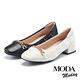 低跟鞋 MODA MODAY 高雅品味牛皮拼接樂福低跟鞋－白 product thumbnail 7