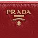 PRADA SAFFIANO METAL系列浮雕LOGO防刮牛皮L型拉鍊長夾(正紅) product thumbnail 6