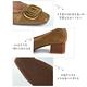 山打努SANDARU-跟鞋 方頭金屬釦飾壓紋中跟鞋-棕 product thumbnail 5