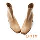 ORIN 質感超纖素面粗跟 女 短靴 淺棕 product thumbnail 5