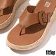 【FitFlop】F-MODE 草編調整式扣環皮革厚底夾腳涼鞋-女(駝色) product thumbnail 5