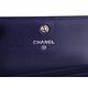 CHANEL 經典BOY系列羊皮黑釦壓邊釦式卡夾零錢包(藍/黑) product thumbnail 5