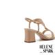 涼鞋 HELENE SPARK 簡約時髦壓紋全真皮高跟涼鞋－米 product thumbnail 4