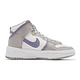 Nike 休閒鞋 Dunk High Up 運動 女鞋 高筒 厚底 皮革 後跟拉環 球鞋穿搭 銀 紫 DH3718-101 product thumbnail 3
