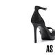 涼鞋 AS 華麗時髦水鑽緞布羊油皮踝帶美型高跟涼鞋－黑 product thumbnail 4