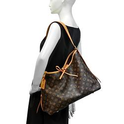 LOUIS VUITTON M45194 HOBO DAUPHINE PM系列Reverse皮革飾邊帆布肩/斜