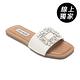 (夏日休閒推薦鞋)【線上獨家款!】STEVE MADDEN-TICKET 鑽飾平底涼拖鞋-白色 product thumbnail 2