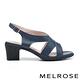 涼鞋 MELROSE 美樂斯 氣質簡約交叉條帶牛皮高跟涼鞋－藍 product thumbnail 3
