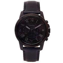 FOSSIL  羅馬優雅風計時的皮帶手錶(FS5132)-黑色面/44mm