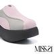 穆勒鞋 MISS 21 微酸個性潮感LOGO異材質拼接撞色大頭厚底穆勒拖鞋－紫 product thumbnail 6