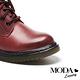 短靴 MODA Luxury 率性經典牛皮綁帶馬汀馬丁中筒短靴－紅 product thumbnail 6
