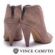 VINCE CAMUTO-真皮V字切口露趾高跟踝靴-絨灰 product thumbnail 4