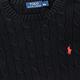 Polo Ralph Lauren 經典刺繡小馬圓領麻花針織毛衣-黑色 product thumbnail 2