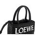 LOEWE 新款撞色 LOEWE 標誌Standard Tote酒椰葉手提/斜背包 (黑色) product thumbnail 7