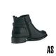 短靴 AS 經典質感飾釦造型牛皮低跟短靴－黑 product thumbnail 4
