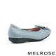 低跟鞋 MELROSE 氣質反折小花飾釦全真皮楔型低跟鞋－藍 product thumbnail 4