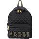 MOSCHINO 鉚釘字母菱格絎縫尼龍後背包(大/黑色) product thumbnail 4