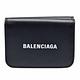 BALENCIAGA 經典品牌LOGO小牛皮迷你暗釦三折短夾(黑) product thumbnail 2