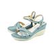 GREEN PINE夏日編織楔形涼鞋藍色(00141528) product thumbnail 2