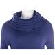PULLAROUND 深藍色拼接織紋高領針織羊毛上衣(100%WOOL) product thumbnail 4