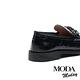 低跟鞋  MODA MODAY 個性金屬鍊條全真皮方頭Q底樂福低跟鞋－黑 product thumbnail 4