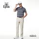 【Lynx Golf】男款素面橫條提織山貓繡花胸袋款短袖POLO衫-深藍色 product thumbnail 4