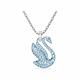 SWAROVSKI 施華洛世奇 Iconic Swan 鏈墜 天鵝, 藍色, 鍍白金色 product thumbnail 2