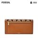 FOSSIL Logan 三折真皮拉鍊RFID防盜長夾-棕色織線花紋 SL6324058 product thumbnail 5