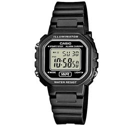 CASIO 黑色炫風方形電子錶(LA-20WH-1A)-黑/30.4mm