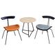 Boden-奧瑪2尺工業風木紋色圓型小茶几+皮革造型餐椅組合/休閒洽談桌椅(兩色可選)(一桌二椅)-60x60x61cm product thumbnail 2