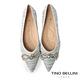 Tino Bellini 多色混織華麗蝴蝶結鑽飾尖頭平底鞋-藍 product thumbnail 4