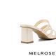 拖鞋 MELROSE 美樂斯 俐落多條帶造型亮牛漆皮方頭高跟拖鞋－米白 product thumbnail 4