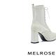 短靴 MELROSE 美樂斯 時髦潮感綁帶飛織牛皮方頭美型高跟短靴－米白 product thumbnail 4