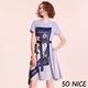 SO NICE優雅印花方巾拼接洋裝 product thumbnail 5