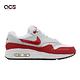 Nike 休閒鞋 Air Max 1 GS 大童鞋 女鞋 白 紅 灰 氣墊 復古 經典 DZ3307-003 product thumbnail 6