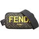 FENDI Roma 小型 字母老花帆布牛皮手拿/斜背相機包(咖黃色) product thumbnail 2