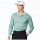 【Lynx Golf】男款歐洲進口布料純棉絲光藍綠白條紋紋路胸袋款長袖POLO衫-綠色 product thumbnail 3