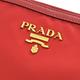 PRADA 金屬LOGO經典尼龍雙層斜背扁包(紅) product thumbnail 3