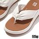 【FitFlop】F-MODE 皮革扭紋厚底夾脚涼鞋-女(都會白) product thumbnail 5